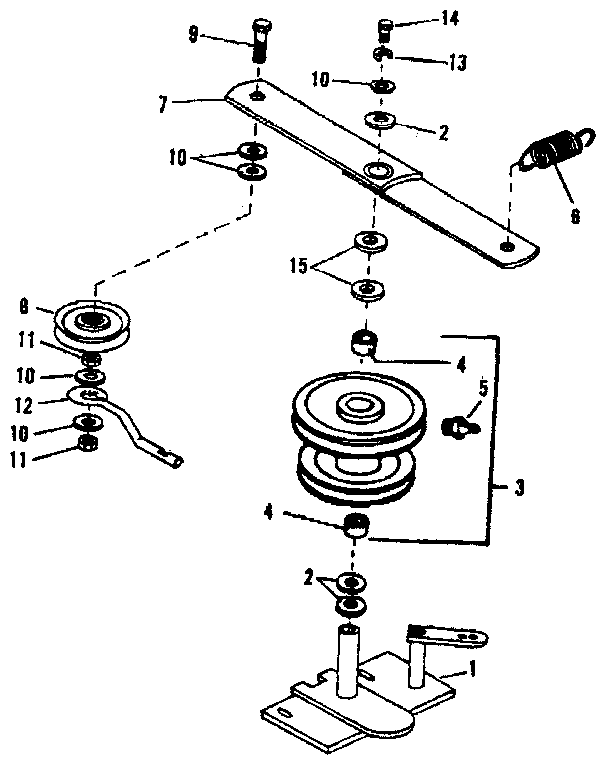 Pulley Assembly Diagram and Parts List for 842240550  Craftsman Snow Blower