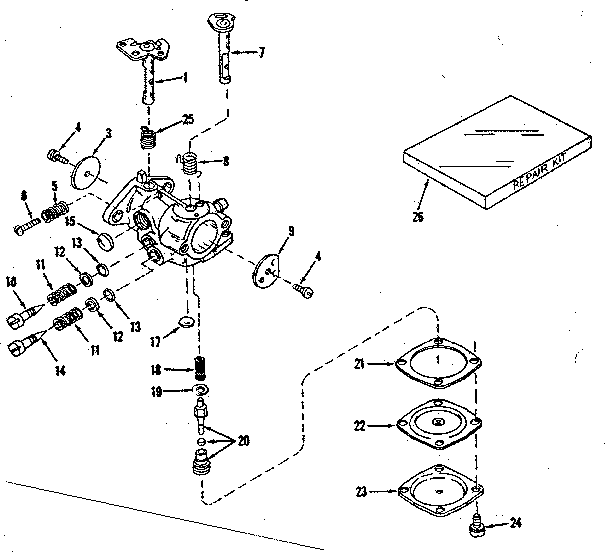 Carburetor No. 29780 (power Products #0234-02) Diagram and Parts List for 143501021  Craftsman Engine