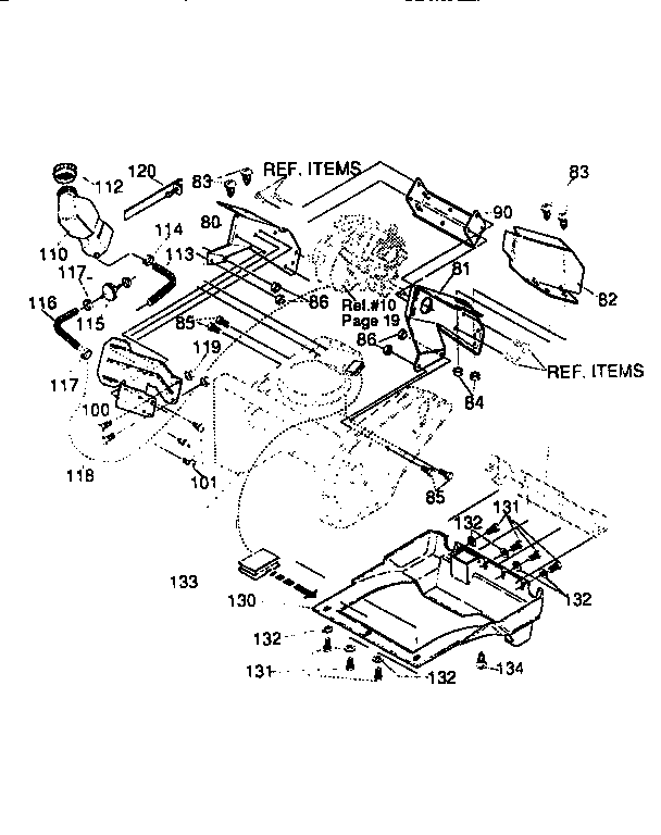 Frame Assembly Diagram and Parts List for 536886770  Craftsman Snow Blower
