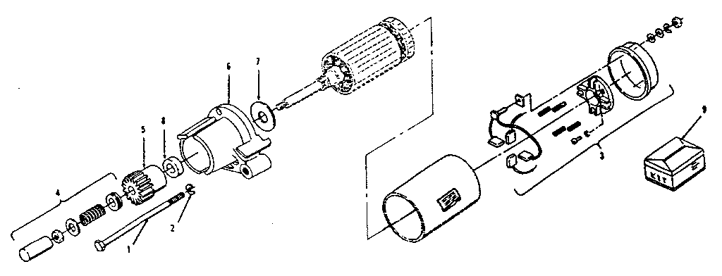 Starter Components Diagram and Parts List for 73910896B  Craftsman Engine