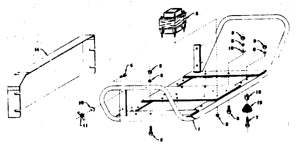 Mounting Base Diagram and Parts List for 58032081  Craftsman Engine