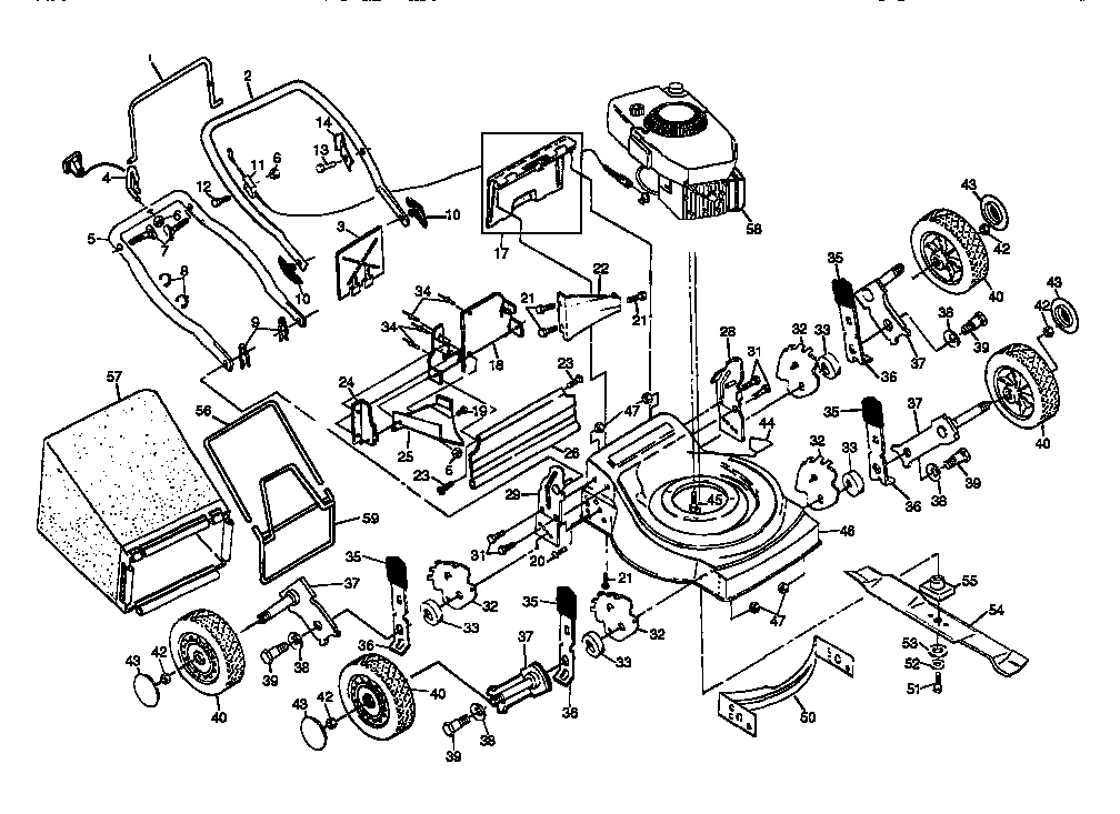 Replacement Parts Diagram and Parts List for 917382781  Craftsman Lawn Mower
