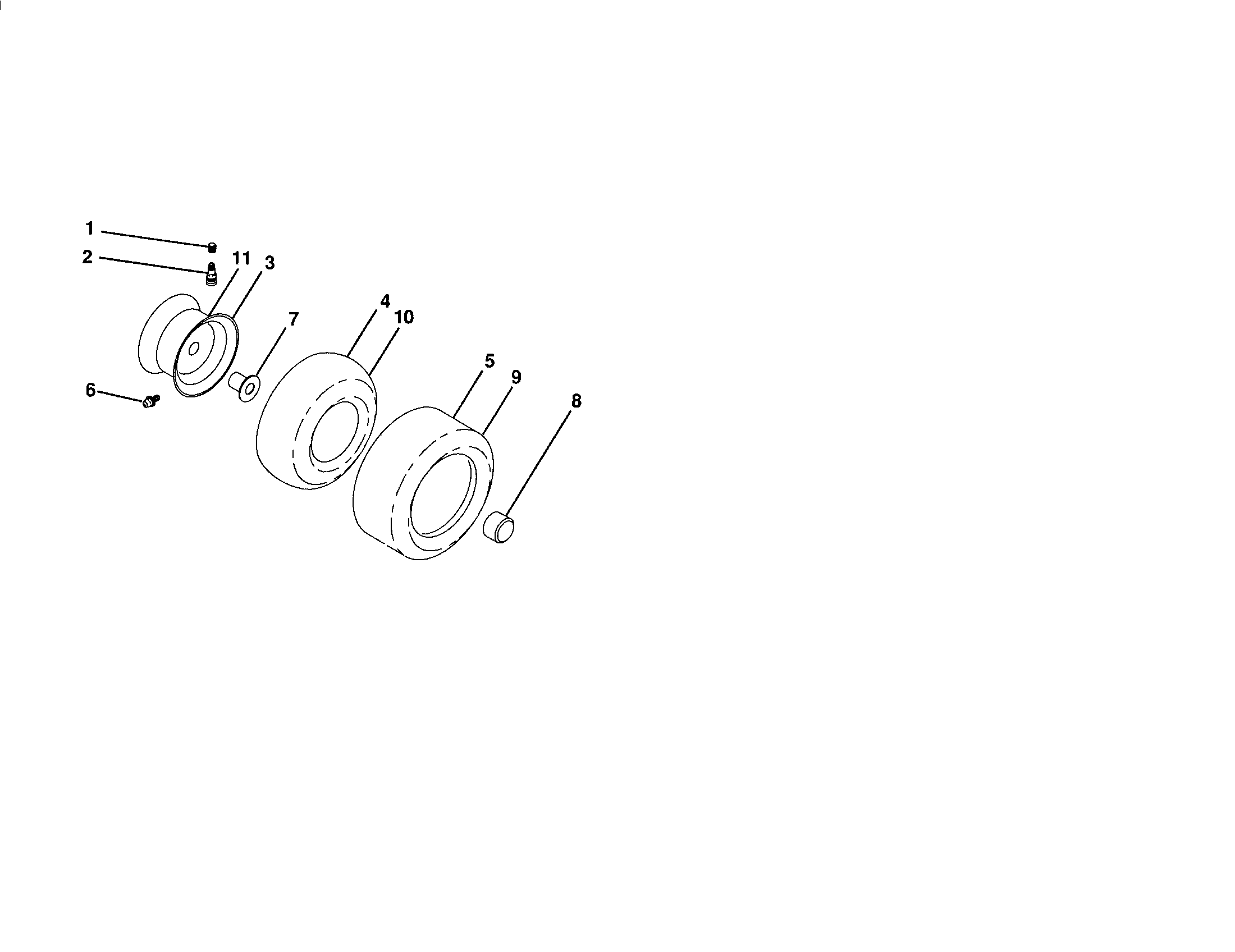 Wheels & Tires Diagram and Parts List for 917287110  Craftsman Lawn Tractor