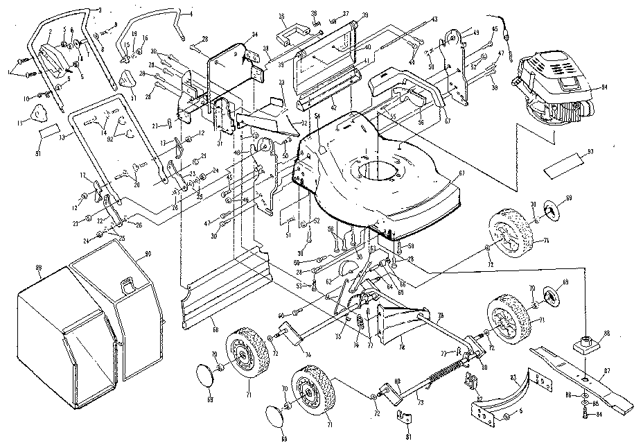 Replacement Parts Diagram and Parts List for 917384040  Craftsman Lawn Mower