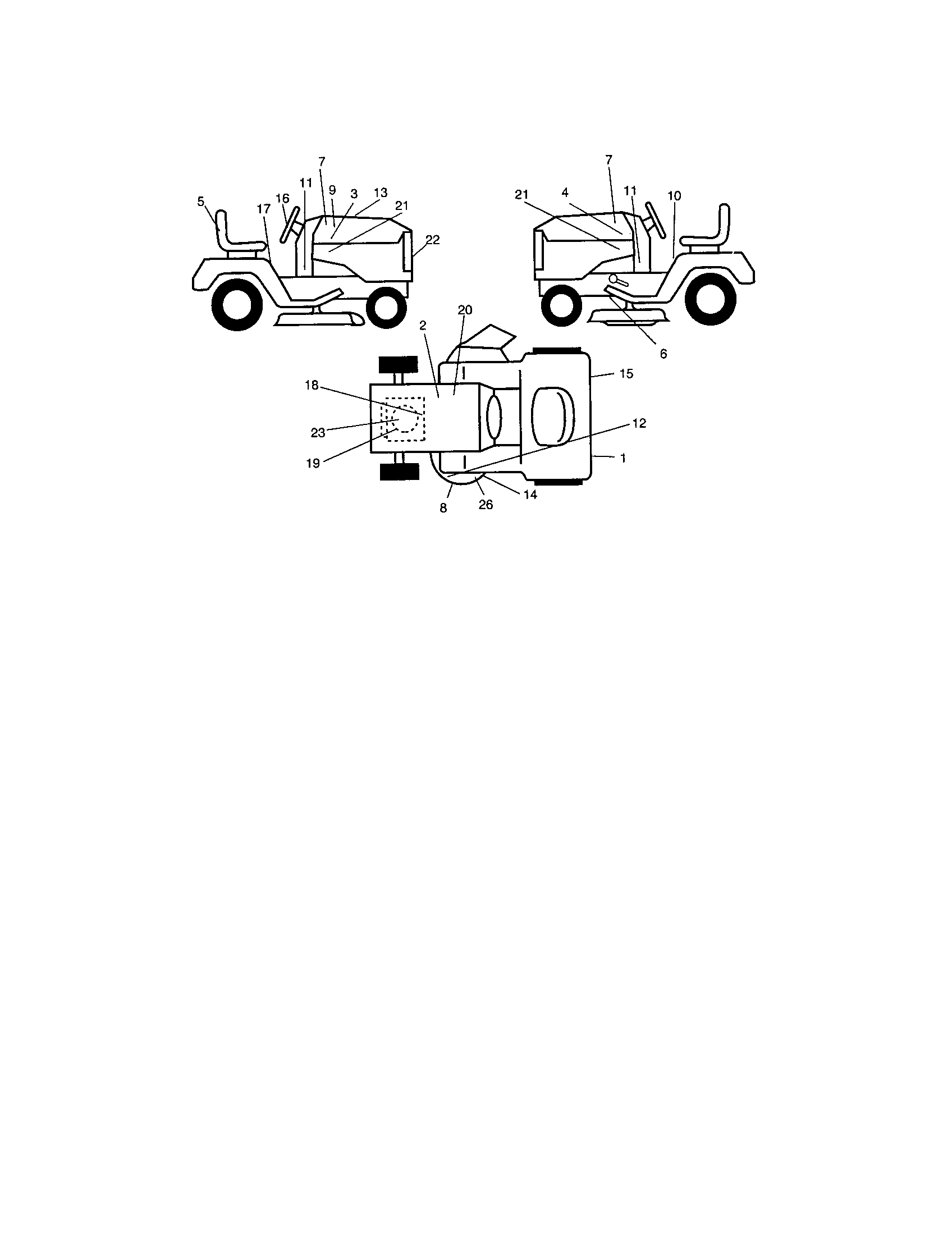 Decals Diagram and Parts List for 917273261  Craftsman Lawn Tractor