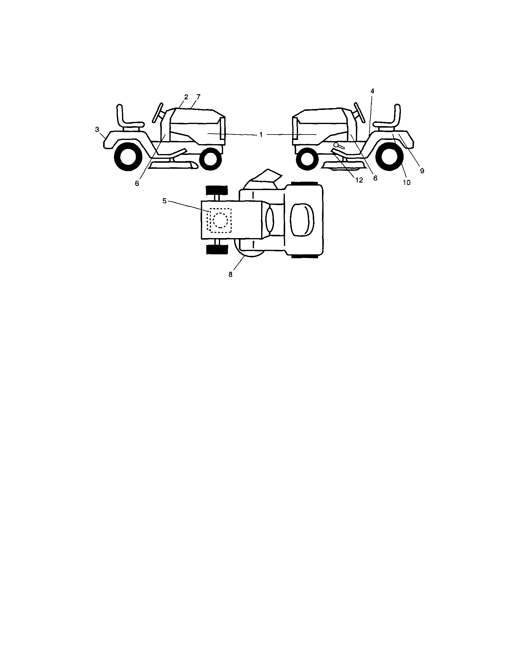 Decals Diagram and Parts List for 917286130  Craftsman Lawn Tractor