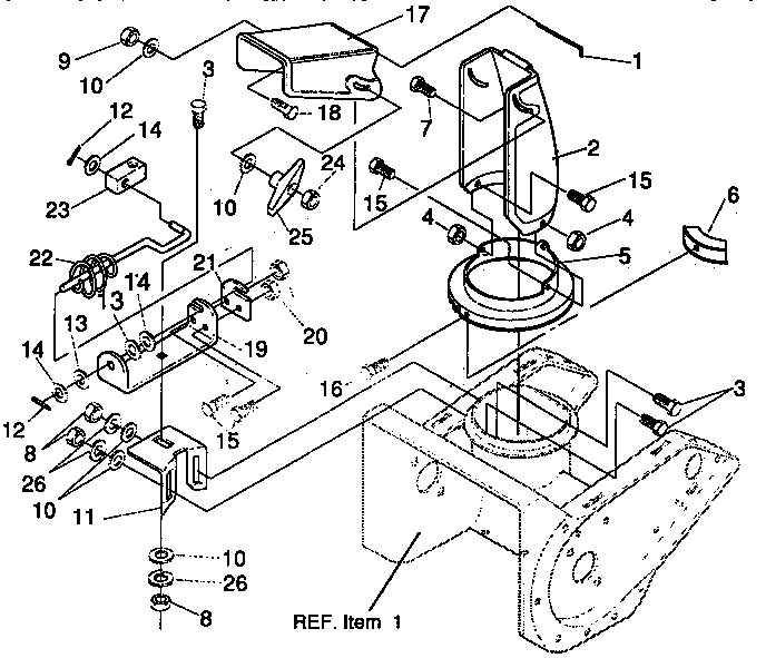 Discharge Chute Repair Parts Diagram and Parts List for 536884432  Craftsman Snow Blower