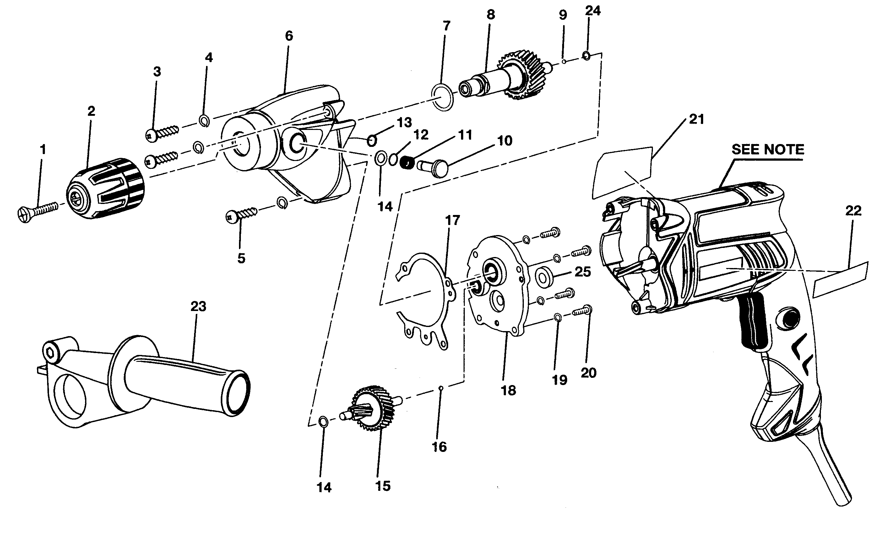 Drill Diagram and Parts List for 315101160  Craftsman Boring Machine