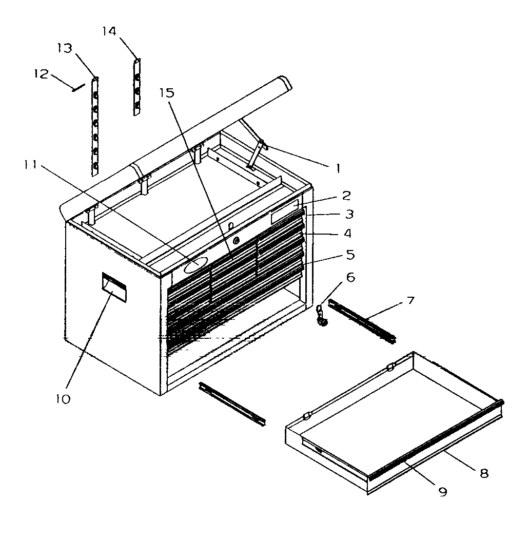 Chest Diagram and Parts List for 706619502  Craftsman Tool Stand & Cart