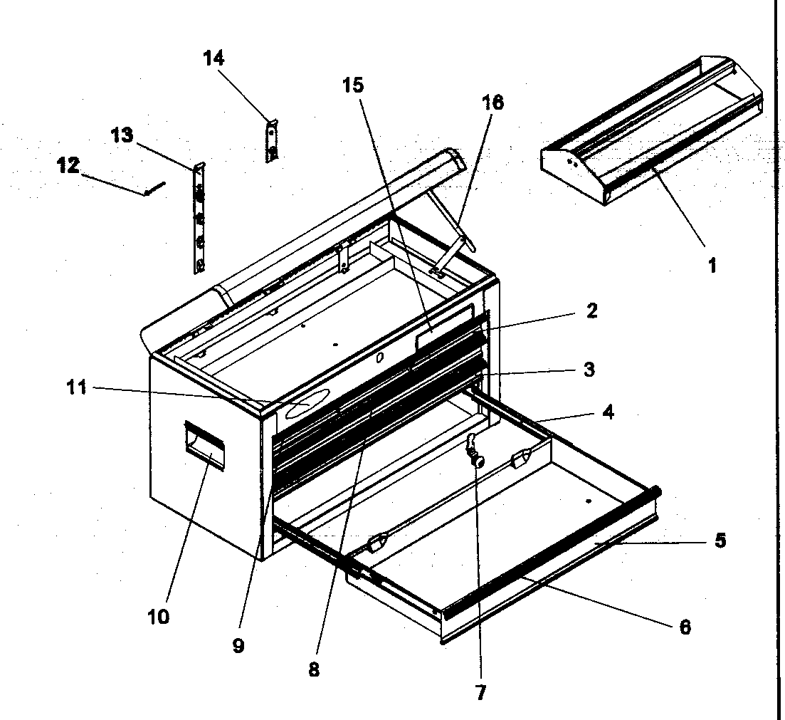 Chest Diagram and Parts List for 706593082  Craftsman Tool Stand & Cart