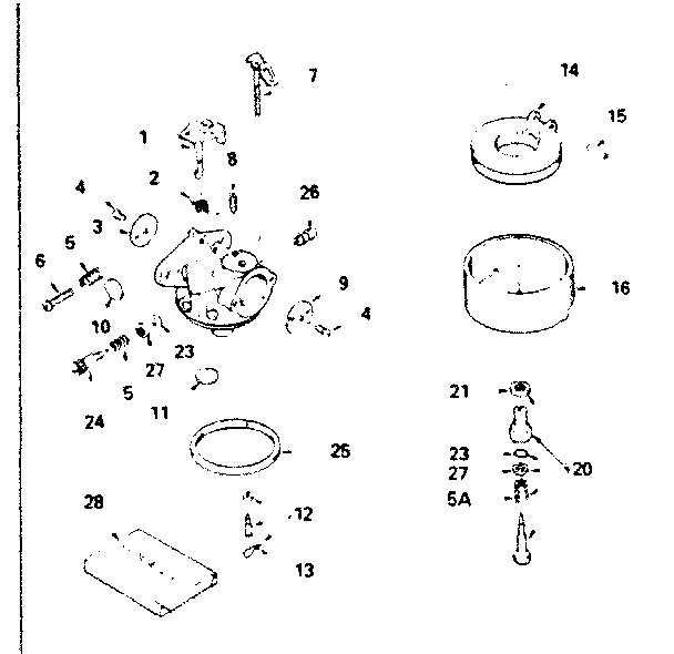 Carburetor No. 632334 Diagram and Parts List for 143786052  Craftsman Engine