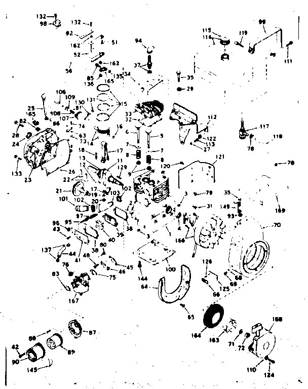 Basic Engine Diagram and Parts List for 143585032  Craftsman Engine