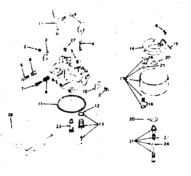 Carburetor Diagram and Parts List for 143589042  Craftsman Engine