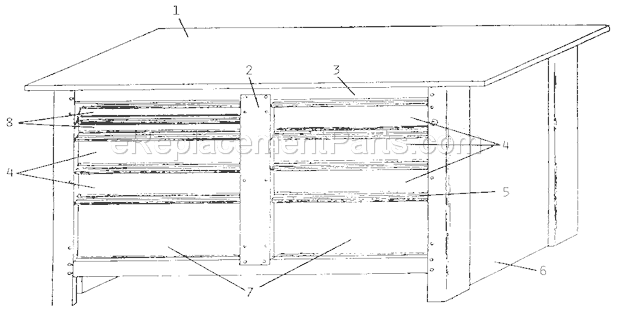 Unit Parts Diagram and Parts List for 426005  Craftsman Workbench