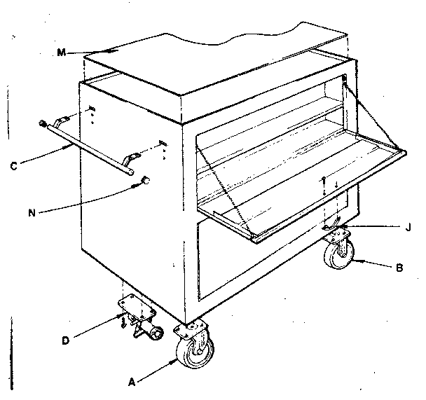 Unit Parts Diagram and Parts List for 9-65212  Craftsman Tool Stand & Cart