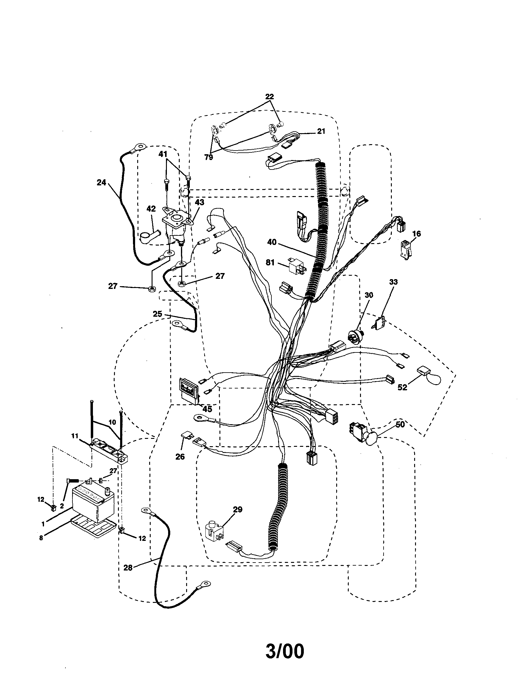 Electrical Diagram and Parts List for 917259090  Craftsman Lawn Tractor