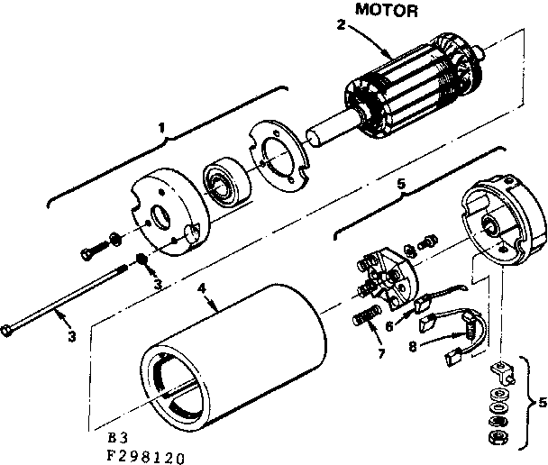 Armature Assembly Diagram and Parts List for 917298120  Craftsman Tiller
