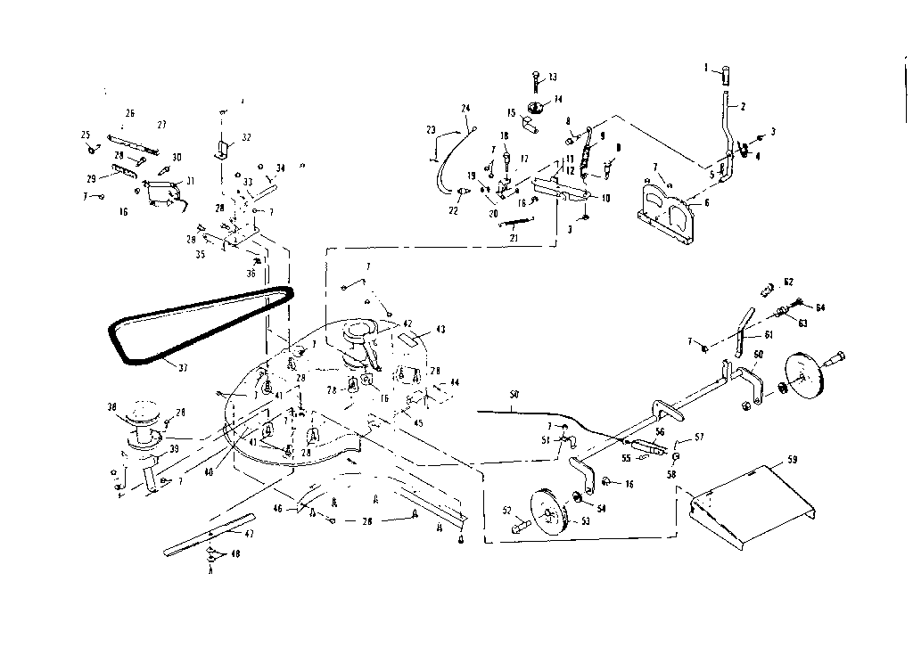 Mower Deck Diagram and Parts List for 536255210  Craftsman Lawn Tractor