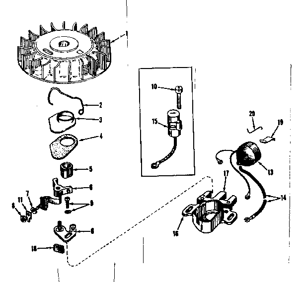 Magneto Diagram and Parts List for 143136012  Craftsman Engine