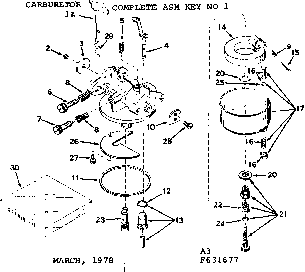 Replacement Parts Diagram and Parts List for 143626042  Craftsman Engine
