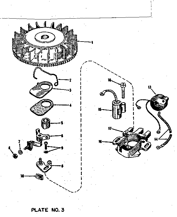 Magneto (phelon F-3220-h) Diagram and Parts List for 14367250  Craftsman Engine