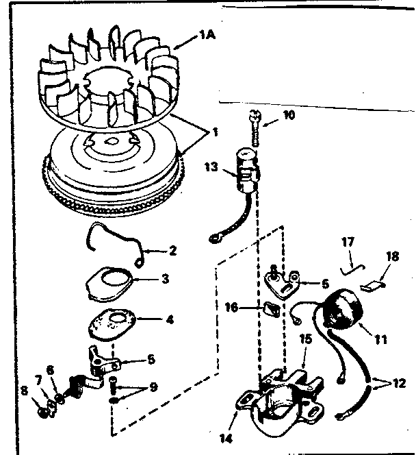 Magneto Diagram and Parts List for 143356182  Craftsman Engine