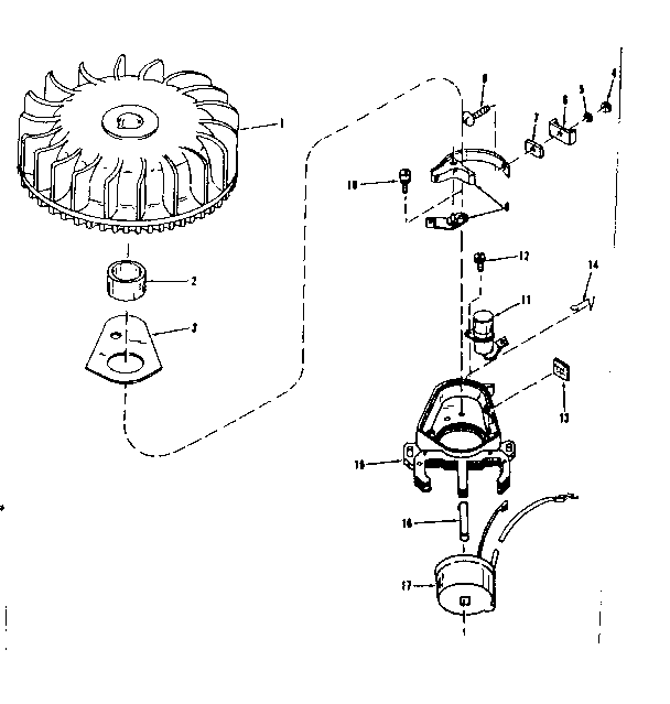 Magneto (wico Fw-2640) Diagram and Parts List for 143501170  Craftsman Engine