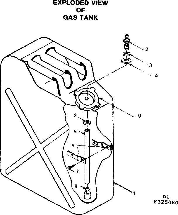 Gas Tank Diagram and Parts List for 580325080  Craftsman Engine