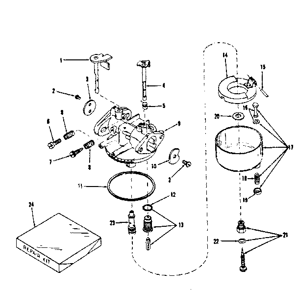 Carburetor (lmg-132) Diagram and Parts List for 14310250  Craftsman Engine