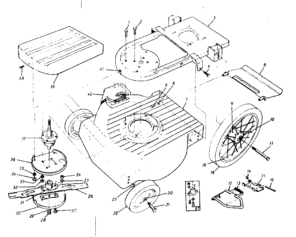 Mower Deck Diagram and Parts List for 24788100  Craftsman Lawn Mower