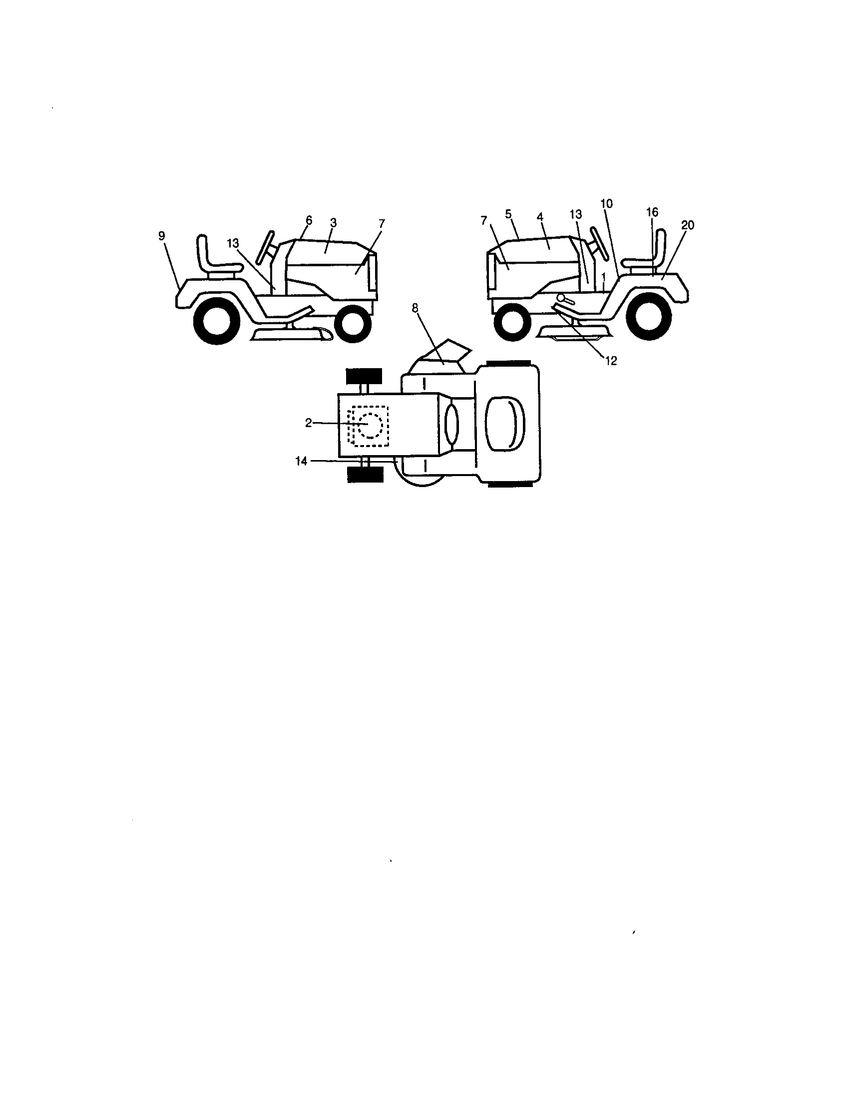Decals Diagram and Parts List for 917272081  Craftsman Lawn Tractor