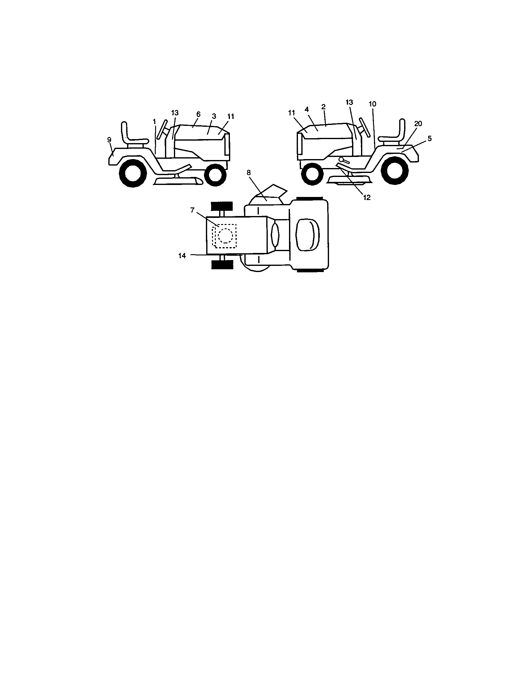 Decals Diagram and Parts List for 917272056  Craftsman Lawn Tractor