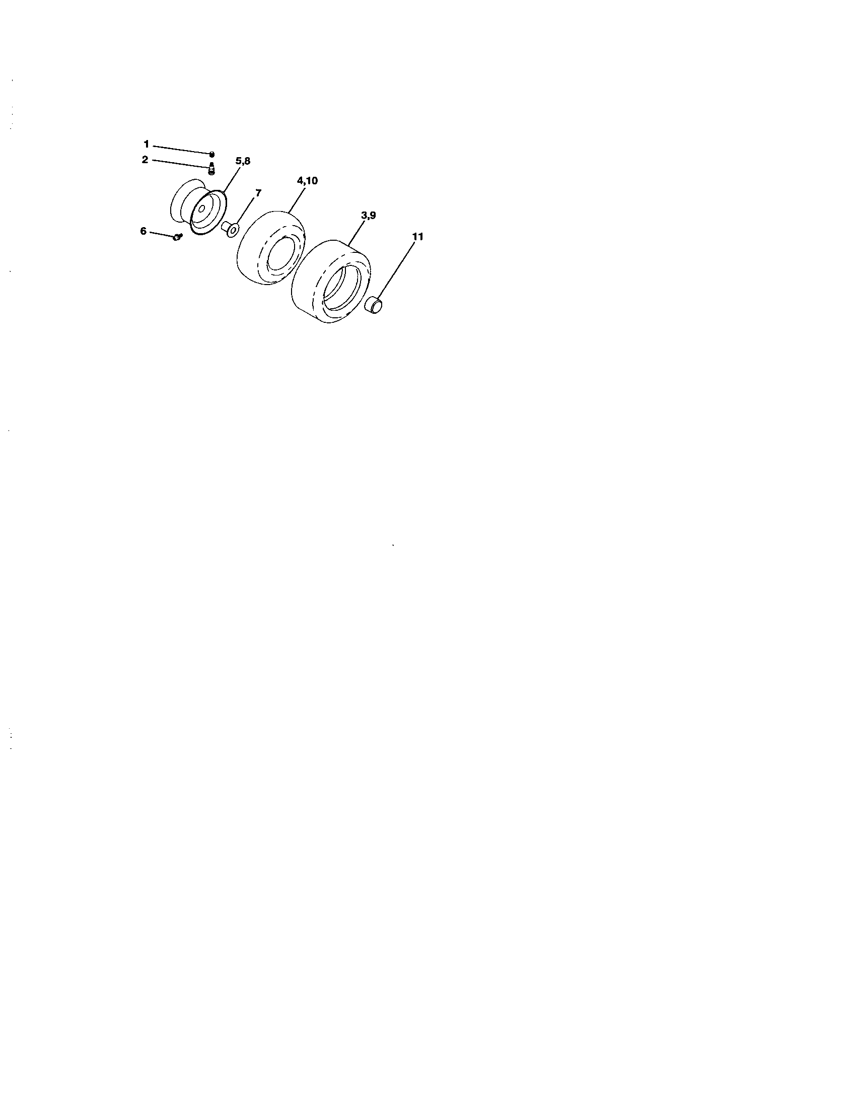 Wheels And Tires Diagram and Parts List for 917272911  Craftsman Lawn Tractor
