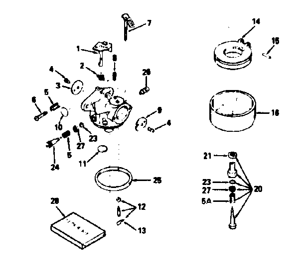 Carburetor No. 632370 Diagram and Parts List for 143756202  Craftsman Engine