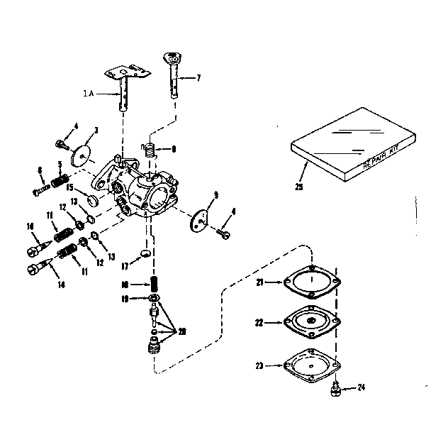 Carburetor No. 630875 (power Products) Diagram and Parts List for 143124021  Craftsman Engine