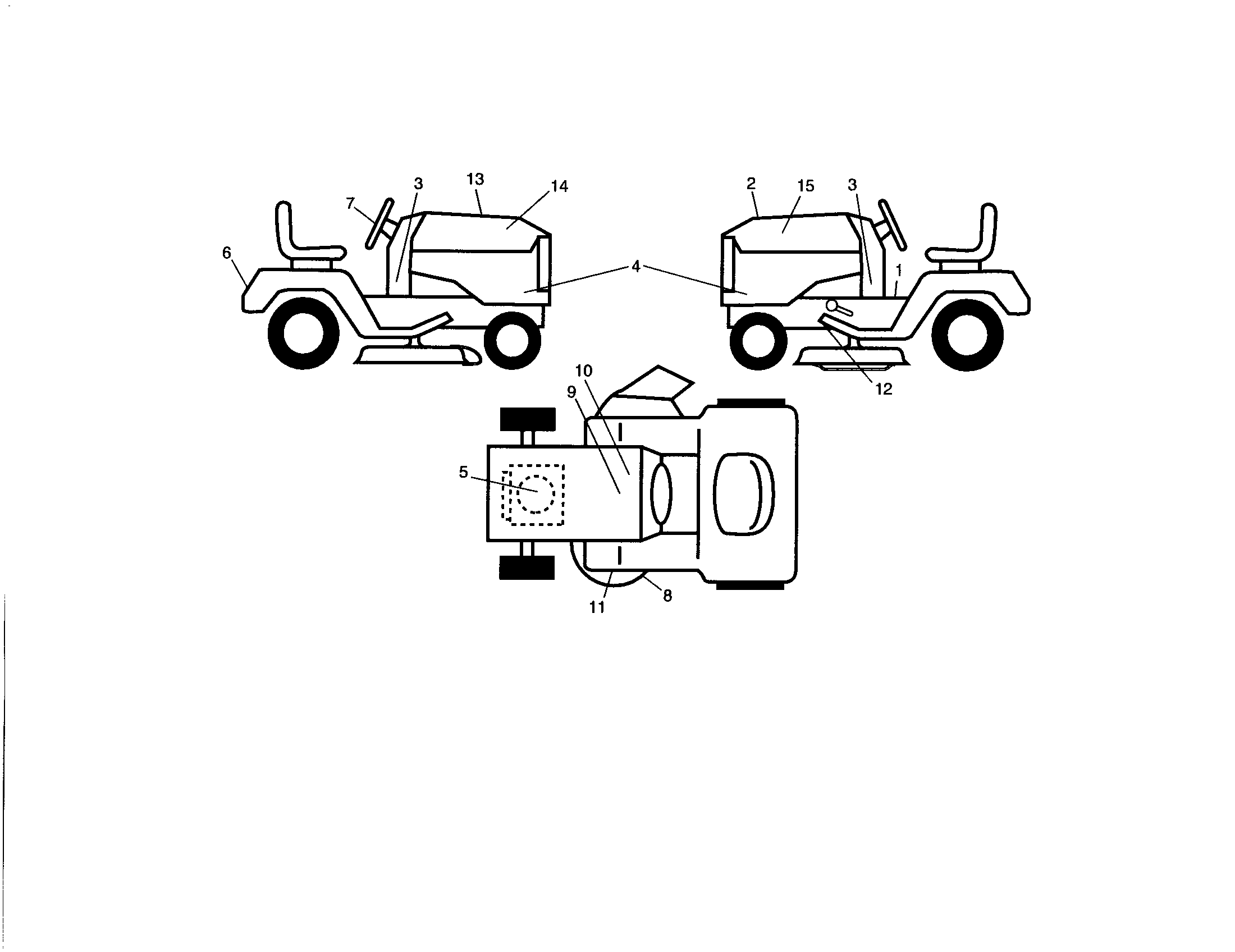 Decals Diagram and Parts List for 917276864  Craftsman Lawn Tractor
