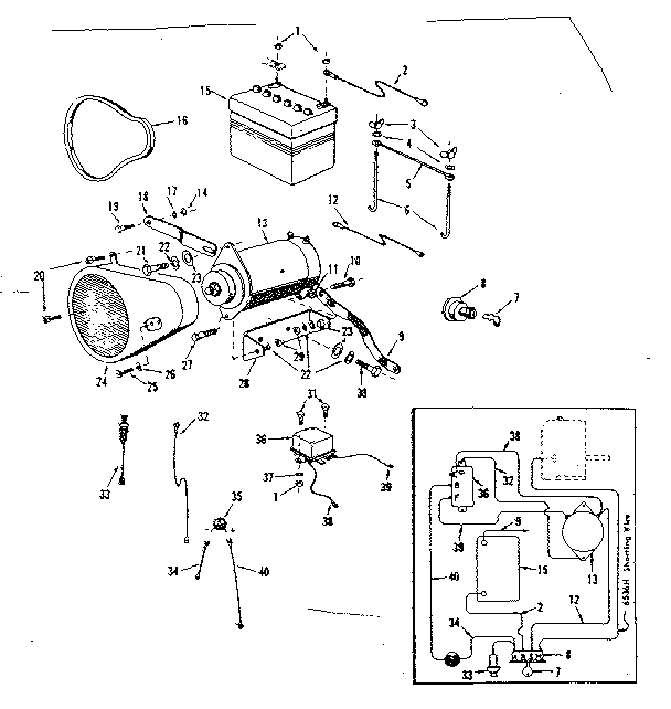 Electrical System Diagram and Parts List for 91725510B  Craftsman Lawn Tractor