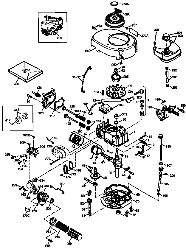 Engine 143.965024 (71,143) Diagram and Parts List for 143965024  Craftsman Engine