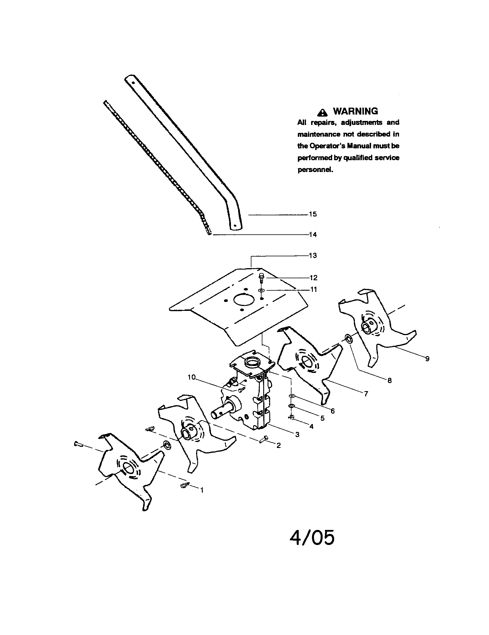 Cultivator Attachment Diagram and Parts List for 944511580  Craftsman Trimmer