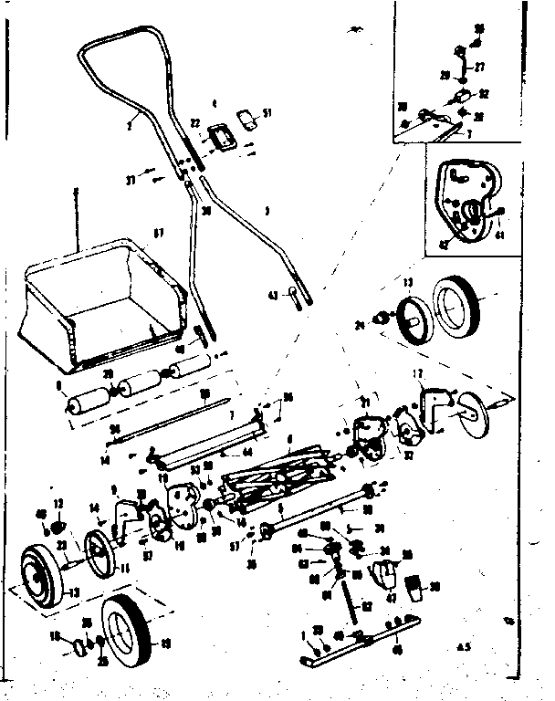 Replacement Parts Diagram and Parts List for 53681543  Craftsman Lawn Mower