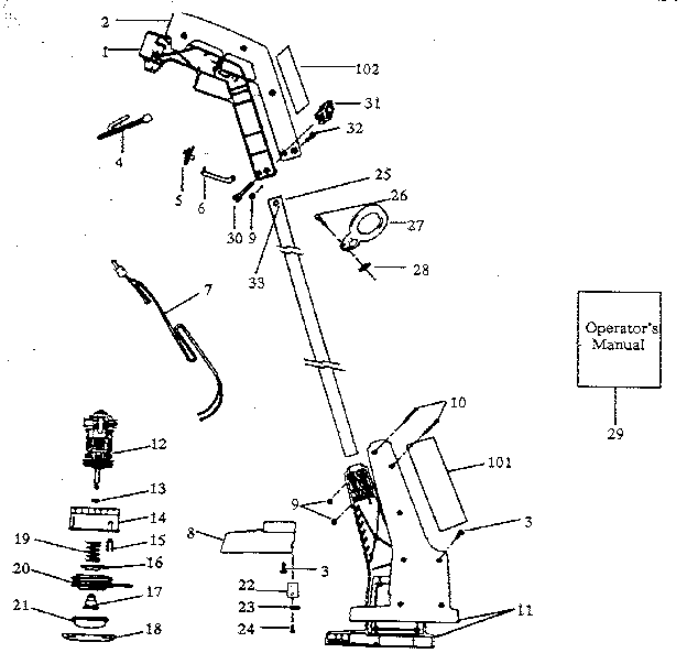 Replacement Parts Diagram and Parts List for 358798021  Craftsman Trimmer