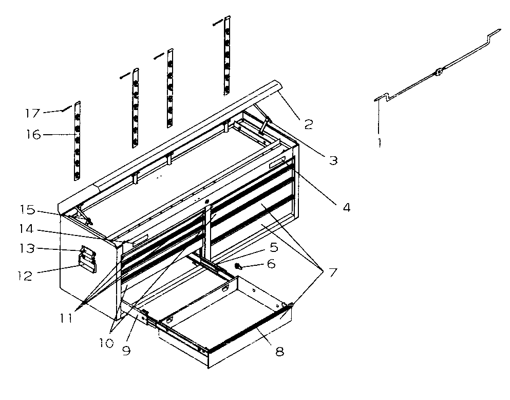 Tool Chest Diagram and Parts List for 706619661  Craftsman Tool Stand & Cart