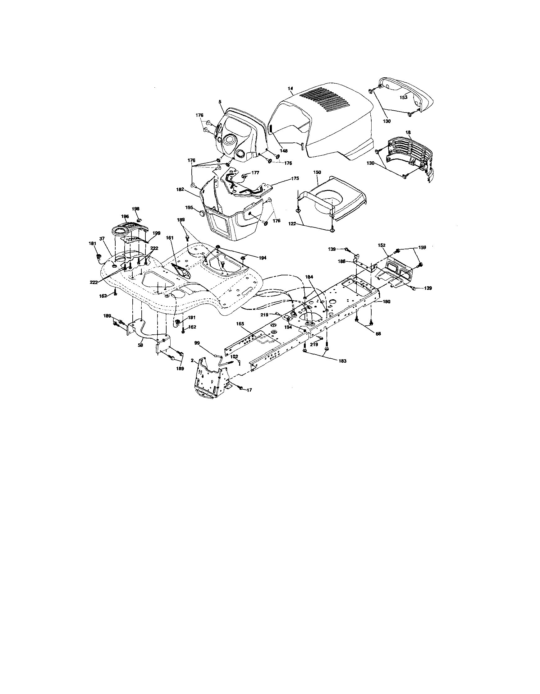 Chassis And Enclosures Diagram and Parts List for 917276846  Craftsman Lawn Tractor