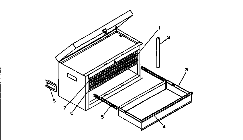 6 Drawer Chest Diagram and Parts List for 706658170  Craftsman Tool Stand & Cart