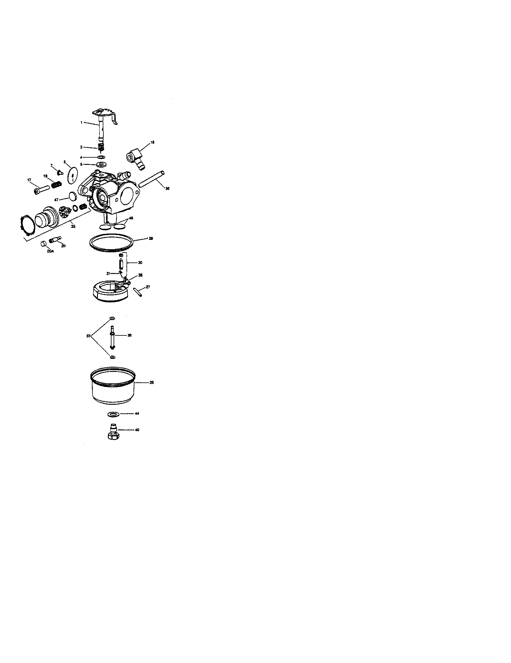 Carburetor Diagram and Parts List for 143056700  Craftsman Engine