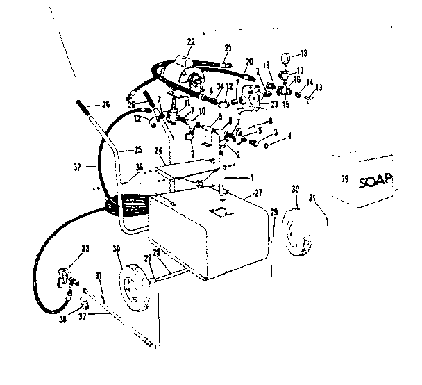 Replacement Parts Diagram and Parts List for 47195610  Craftsman Pressure Washer