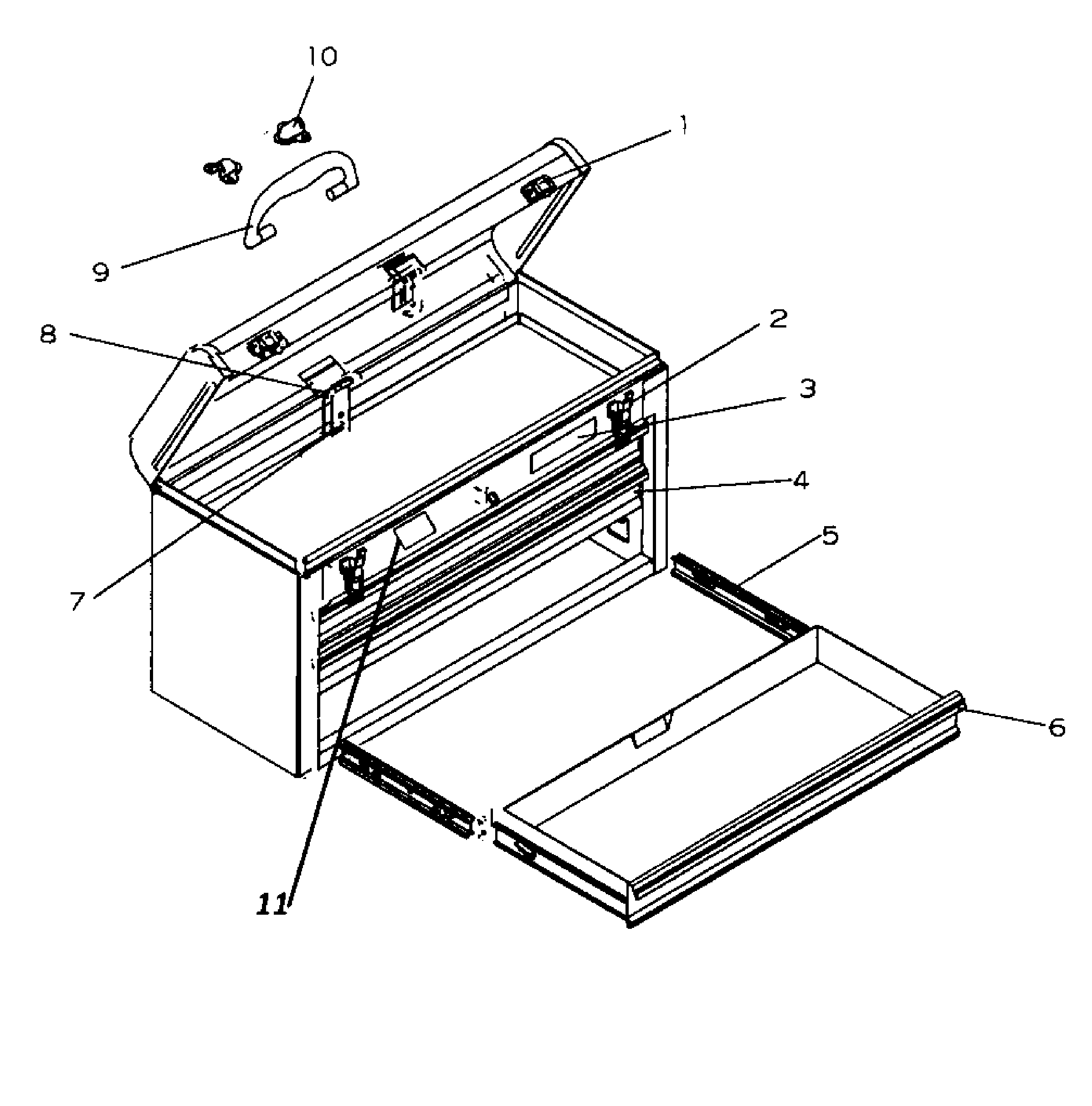 Cabinet Parts Diagram and Parts List for 706653356  Craftsman Tool Stand & Cart