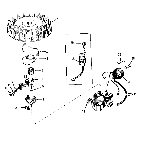 Magneto No. 610693 Diagram and Parts List for 143133052  Craftsman Engine