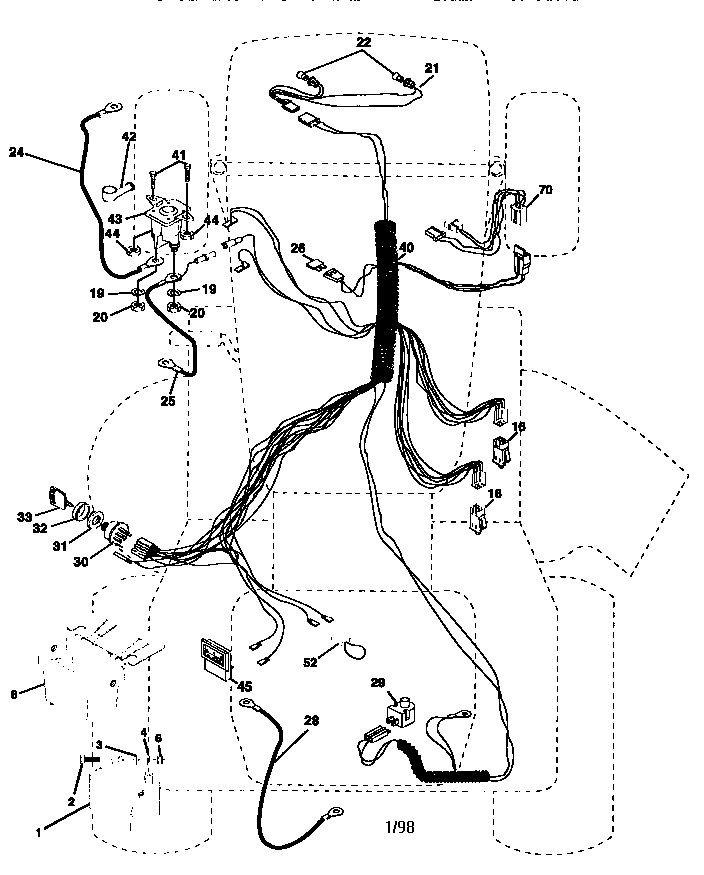 Electrical Diagram and Parts List for 917258113  Craftsman Lawn Tractor