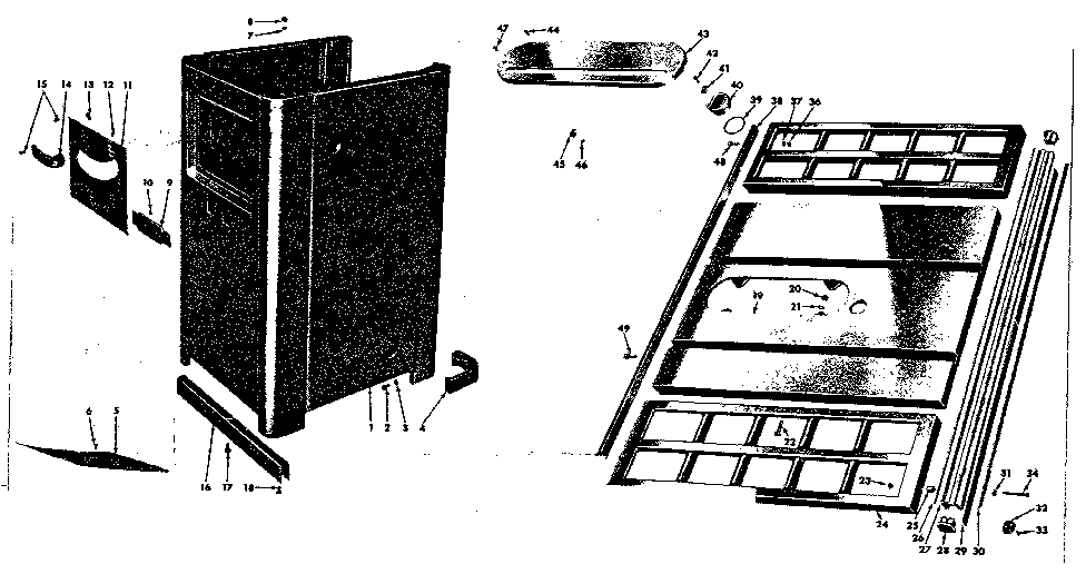 Table And Cabinet Diagram and Parts List for 10324680  Craftsman Saw
